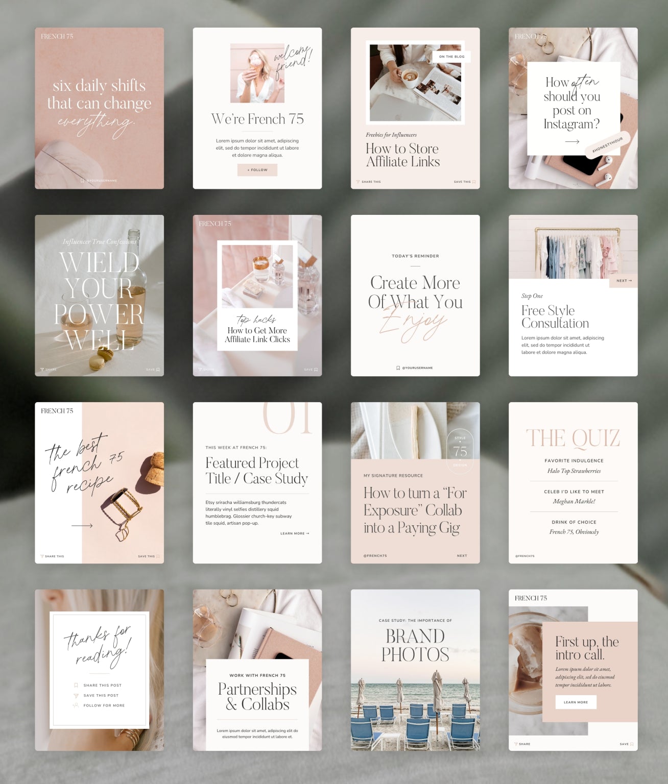 French 75 Social Media Canva Templates